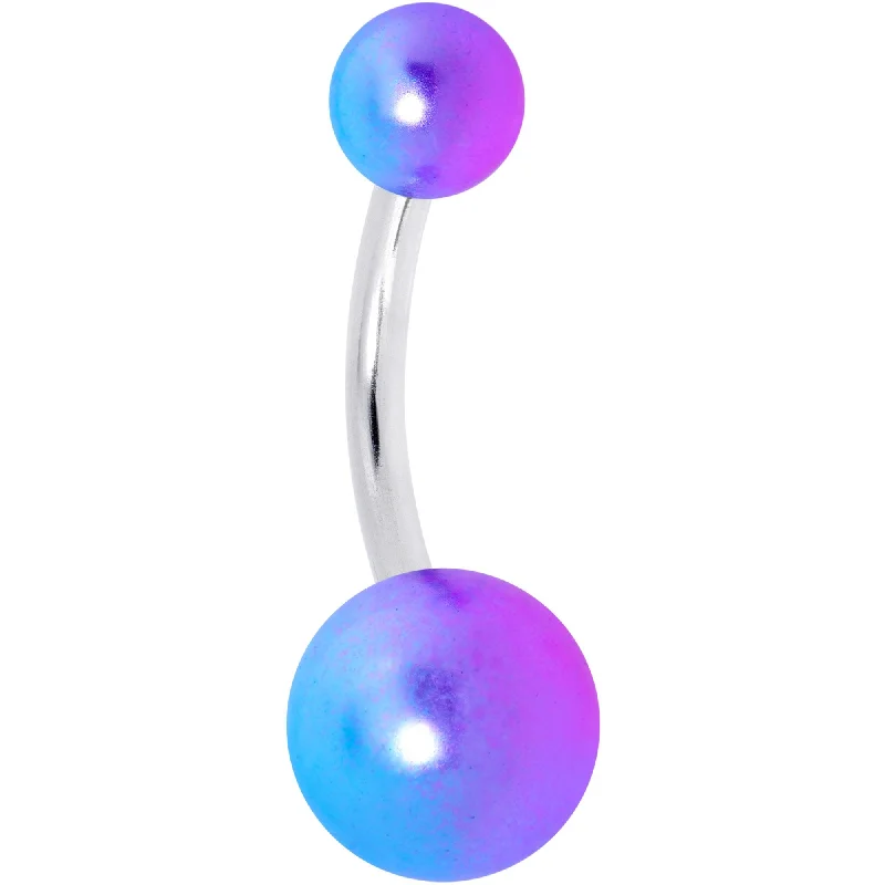 Designer Belly Rings with Stunning Detailing -Blue Purple Pearlescent Acrylic Ball Belly Ring Designer Belly Rings with Stunning Detailing -Blue Purple Pearlescent Acrylic Ball Belly Ring
