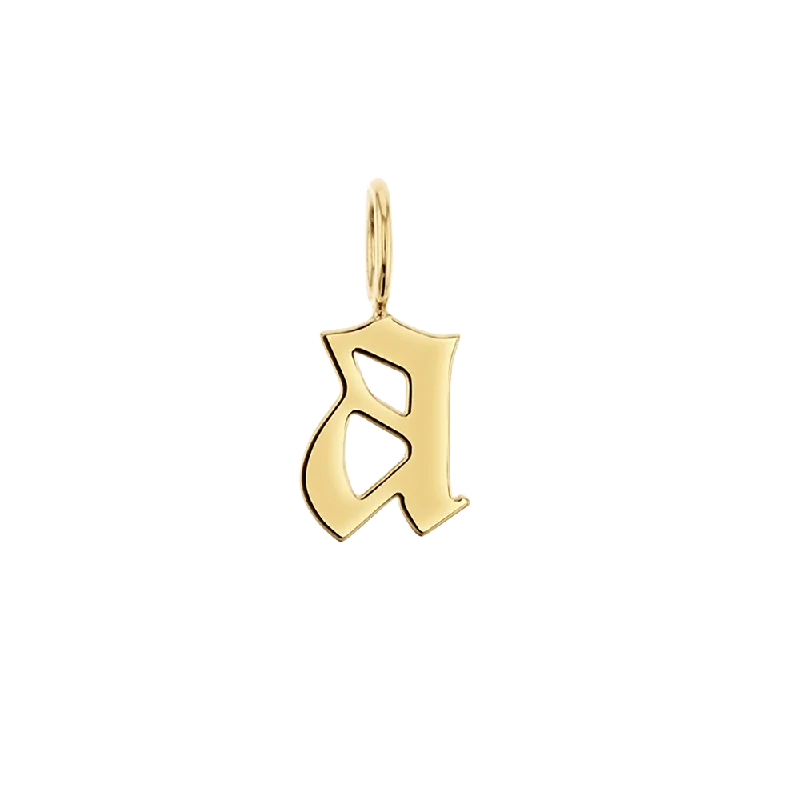 Shop Classic Women's  Necklaces & Pendants with a Modern Twist-Gothic Old English Solid Initial Letter Charm