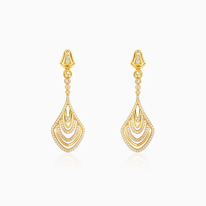 Women's Earrings – Elegant Designs for Every Personality--Golden Zircon Studded Chime Earrings