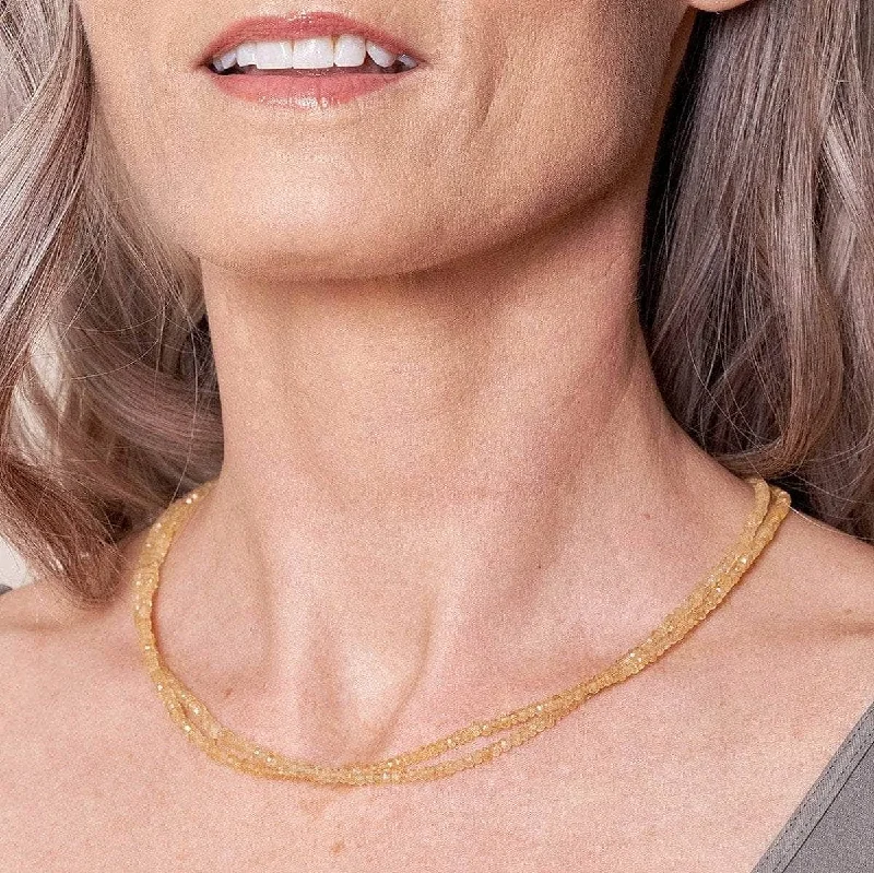 Shop Classic Women's Necklaces & Pendants with a Modern Twist-Citrine Double Strand Bead Necklace Shop Classic Women's Necklaces & Pendants with a Modern Twist-Citrine Double Strand Bead Necklace