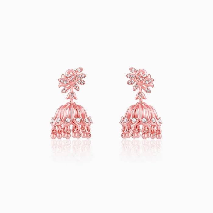 Women's Earrings – Elegant Designs for Every Personality--Rose Gold Sundar Mor Jhumki