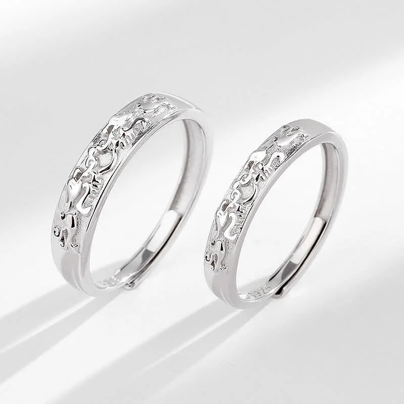 Chic Women's Rings for Fashion-Forward Looks-Buddha Stones 925 Sterling Silver PiXiu Balance Adjustable Couple Ring Chic Women's Rings for Fashion-Forward Looks-Buddha Stones 925 Sterling Silver PiXiu Balance Adjustable Couple Ring