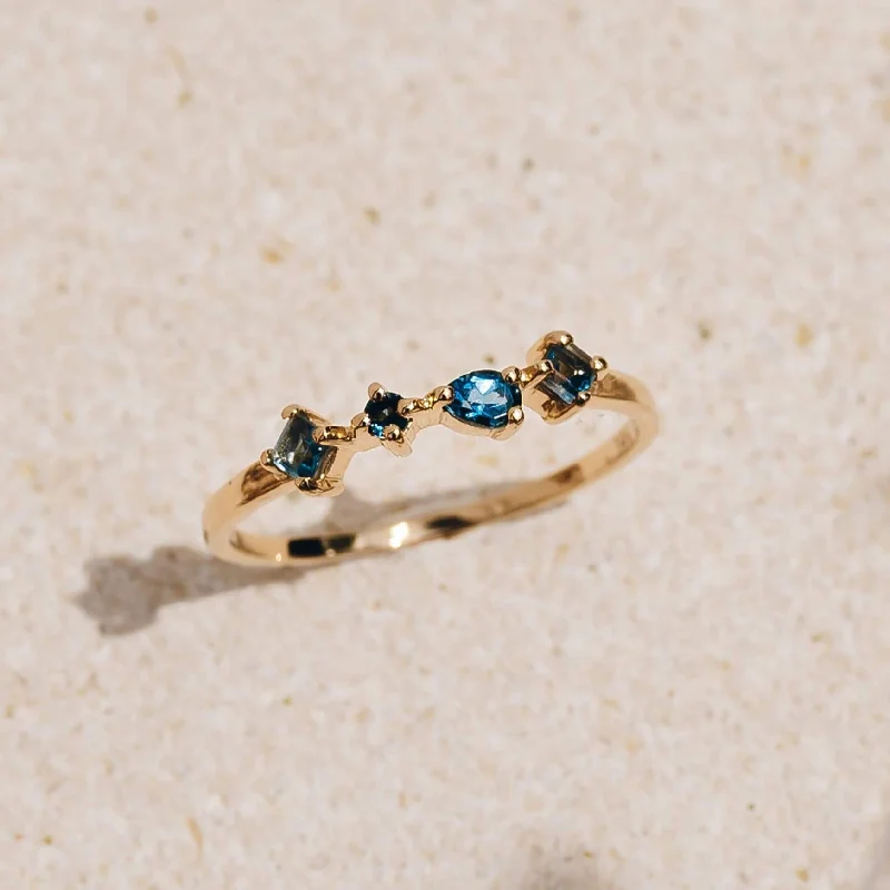 Chic Women's Rings for Fashion-Forward Looks-14k Gold London Blue Topaz Ring - Ilse Luxe