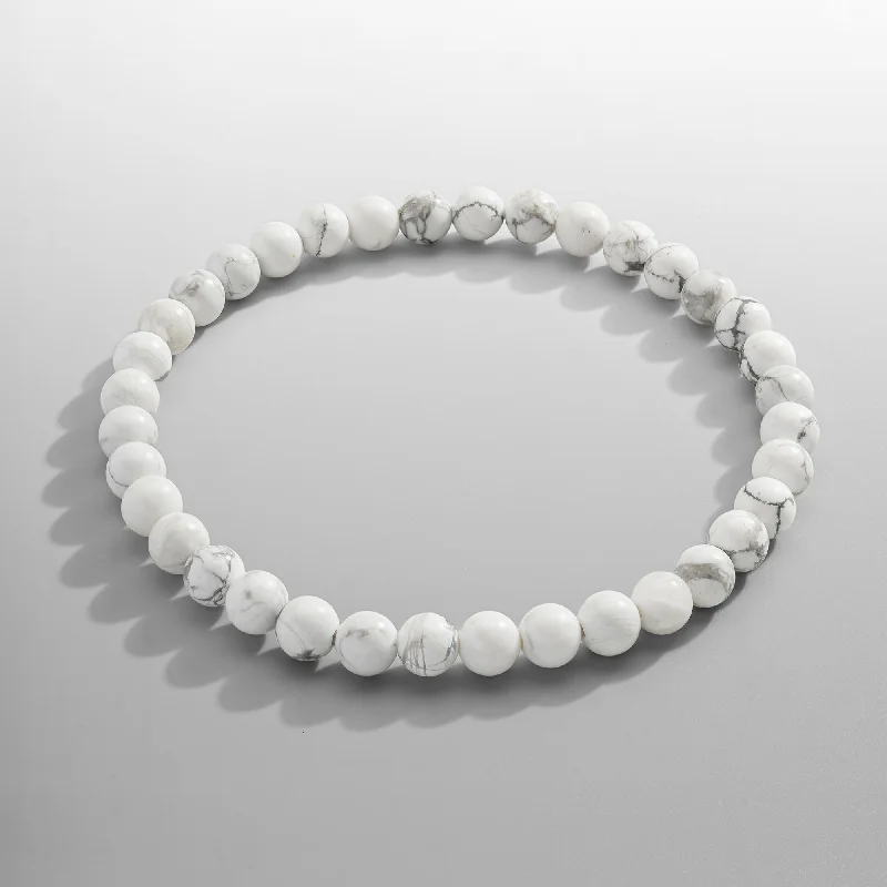 Classic Bracelets for Men-Howlite Bead Bracelet