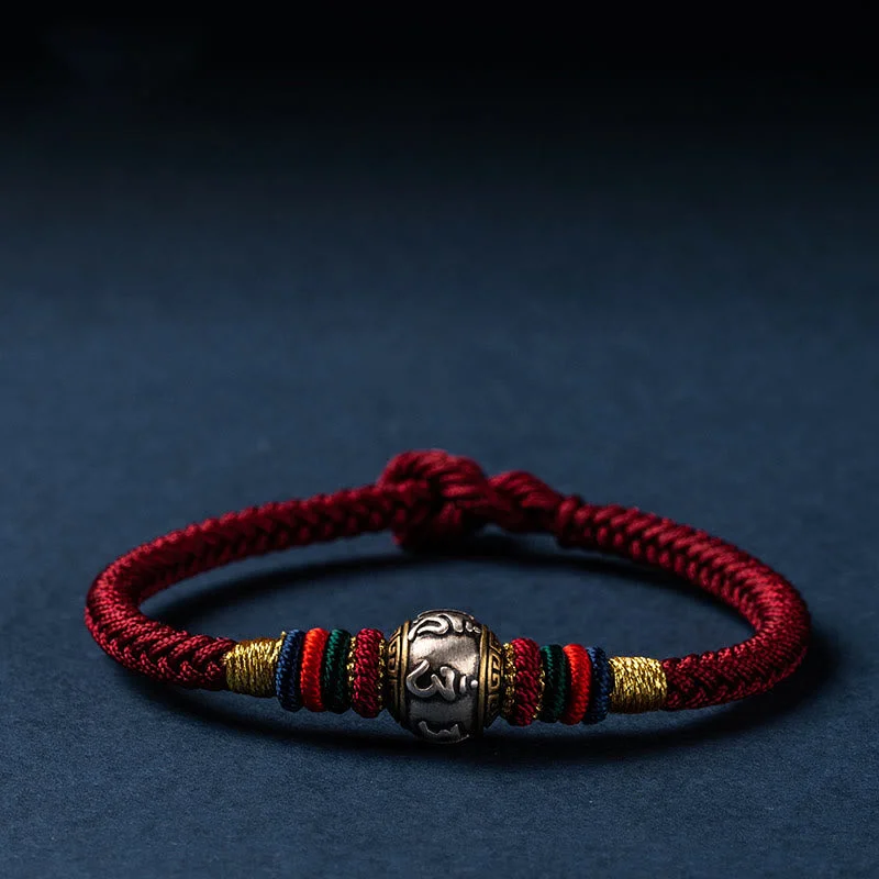 Multi-layer Bracelets for Men-Buddha Stones 925 Sterling Silver Tibet Handmade Om Mani Padme Hum Luck Protection King Kong Knot Braided Bracelet Multi-layer Bracelets for Men-Buddha Stones 925 Sterling Silver Tibet Handmade Om Mani Padme Hum Luck Protection King Kong Knot Braided Bracelet