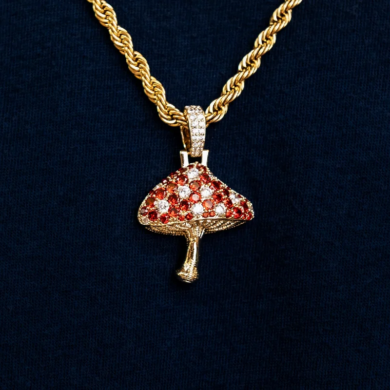 Exclusive Men's Necklaces & Pendants for the Modern Gentleman-Iced Mushroom Pendant Exclusive Men's Necklaces & Pendants for the Modern Gentleman-Iced Mushroom Pendant
