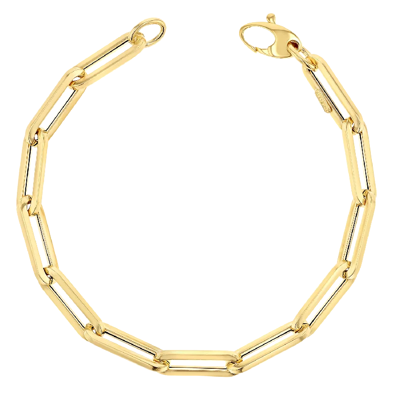 Cool Men's Beaded Cuff Bracelets-14K Grand Paper Clip Chain Bracelet