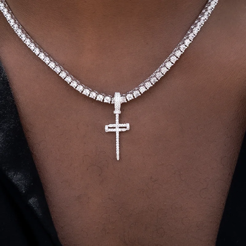 Exclusive Men's Necklaces & Pendants for the Modern Gentleman-Micro Nail Cross Pendant Exclusive Men's Necklaces & Pendants for the Modern Gentleman-Micro Nail Cross Pendant