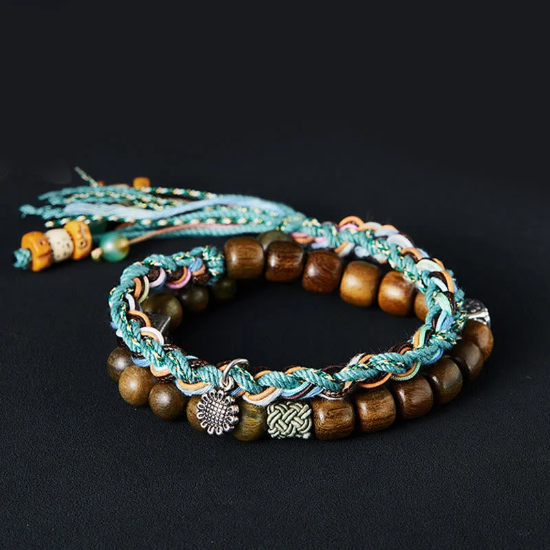 Men's Custom Leather Bracelets-Buddha Stones 925 Sterling Silver Green Sandalwood Bodhi Seed Handmade Positive Bracelet Men's Custom Leather Bracelets-Buddha Stones 925 Sterling Silver Green Sandalwood Bodhi Seed Handmade Positive Bracelet