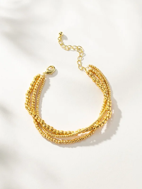 Fashion-forward Bangles for Women-Triple Beaded Bracelet