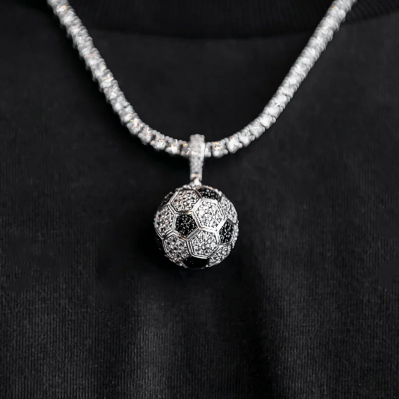 Exclusive Men's Necklaces & Pendants for the Modern Gentleman-Iced Soccer Pendant