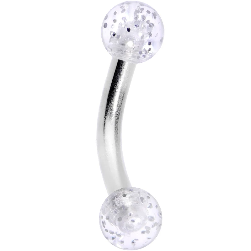 Lip Rings for Unique Fashion Statement14 Gauge 5/16 Clear Speckled Acrylic End Curved Eyebrow Ring Lip Rings for Unique Fashion Statement14 Gauge 5/16 Clear Speckled Acrylic End Curved Eyebrow Ring