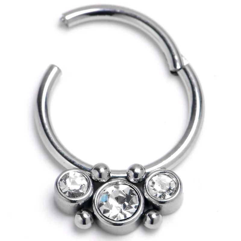 Vintage Style Nose Rings -16 Gauge 3/8 Front Facing CZ Precision Hinge Closure Segment Ring Vintage Style Nose Rings -16 Gauge 3/8 Front Facing CZ Precision Hinge Closure Segment Ring