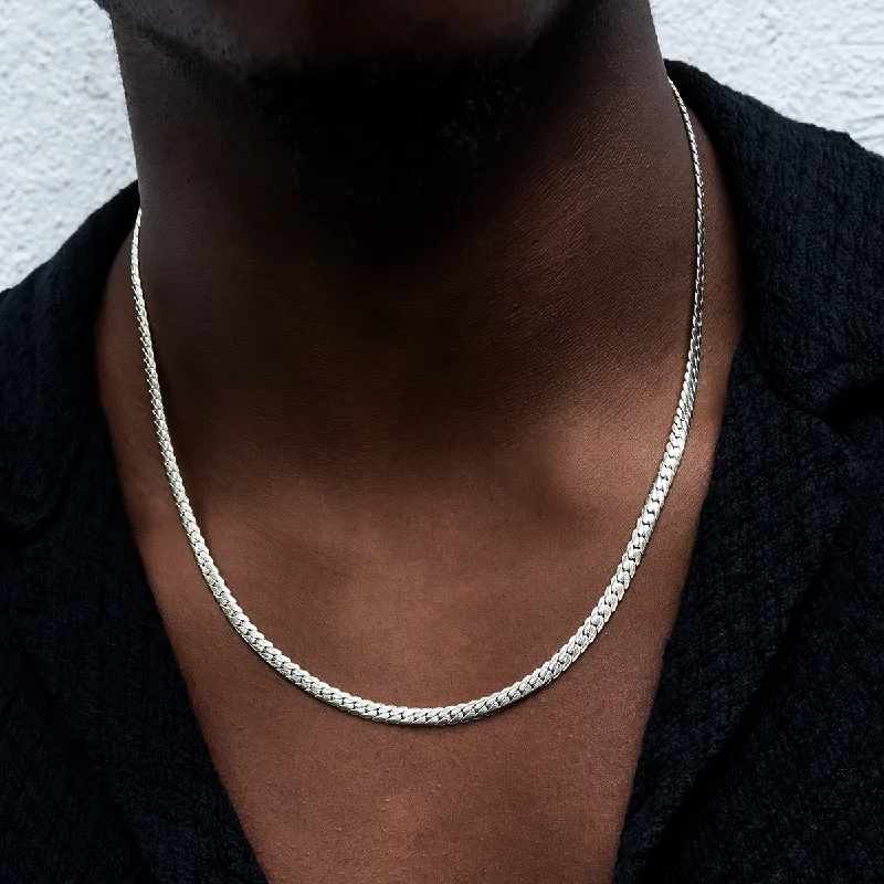 Exclusive Men's Necklaces & Pendants for the Modern Gentleman-South Beach Cuban™ Chain in White Gold- 5mm Exclusive Men's Necklaces & Pendants for the Modern Gentleman-South Beach Cuban™ Chain in White Gold- 5mm