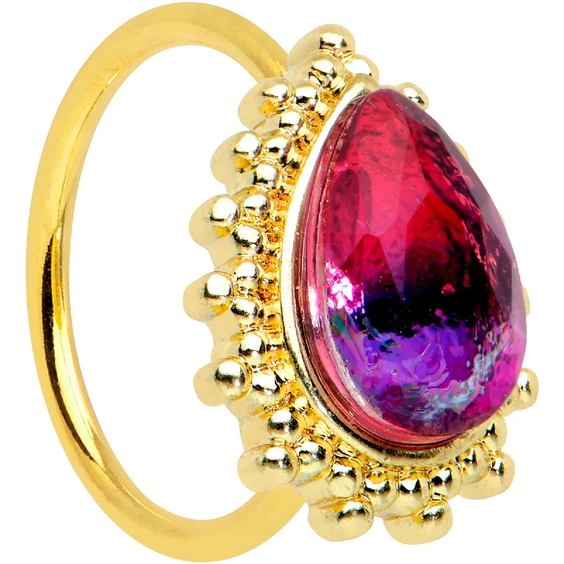 Comfortable Nose Rings for Everyday Wear -20 Gauge 5/16 Purple Tourmaline Gold Tone Drop Nose Hoop Comfortable Nose Rings for Everyday Wear -20 Gauge 5/16 Purple Tourmaline Gold Tone Drop Nose Hoop