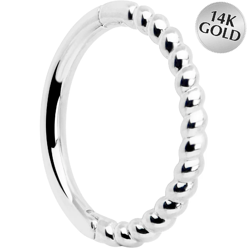 Silver Lip Rings for Timeless Look14k Solid White Gold Hinged Segment Ring Forward Facing Twisted 18 Gauge 5/16 Silver Lip Rings for Timeless Look14k Solid White Gold Hinged Segment Ring Forward Facing Twisted 18 Gauge 5/16