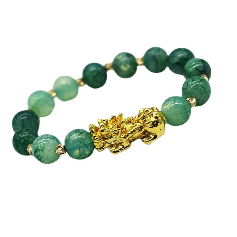 Statement Bracelets for Men-Buddha Stones Handmade Cyan Jade Pi Xiu Success Bracelet Statement Bracelets for Men-Buddha Stones Handmade Cyan Jade Pi Xiu Success Bracelet