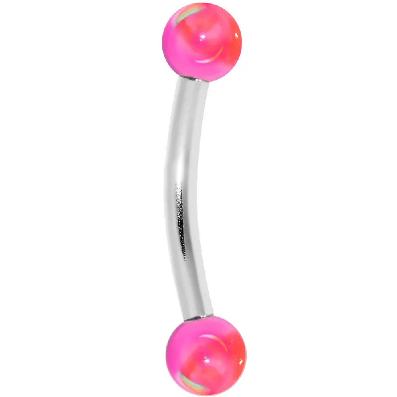Women's Earrings – Elegant Designs for Every Personality--16 Gauge Acrylic Pink Swirl Eyebrow Ring 5/16