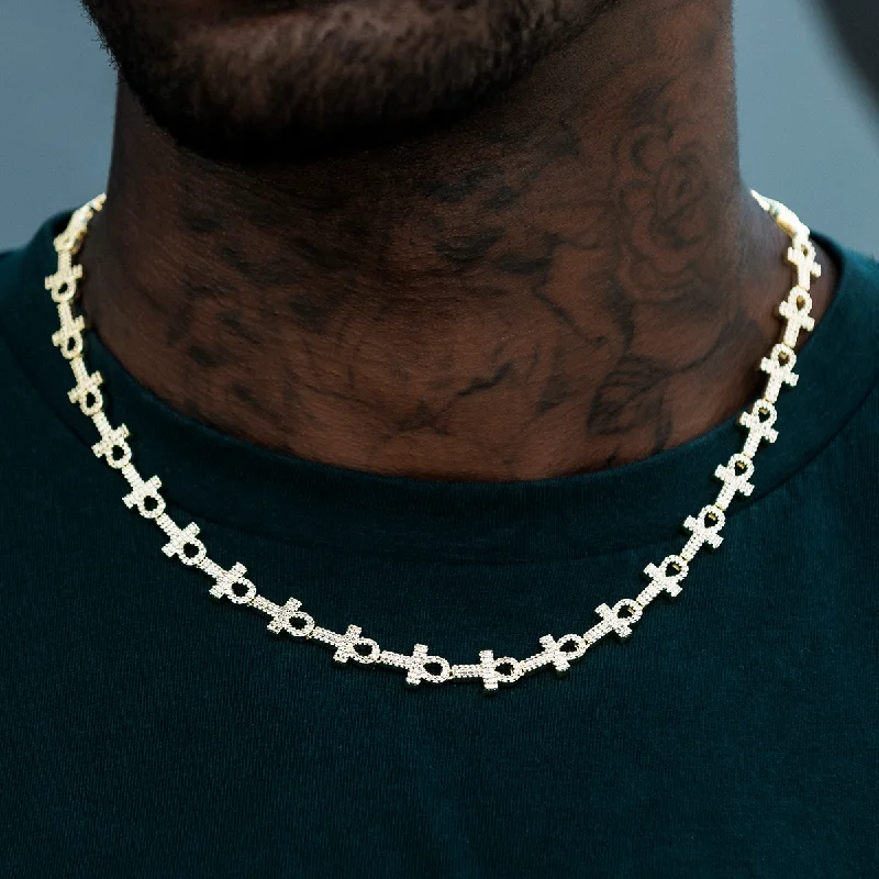 Exclusive Men's Necklaces & Pendants for the Modern Gentleman-Diamond Ankh Cross Chain Exclusive Men's Necklaces & Pendants for the Modern Gentleman-Diamond Ankh Cross Chain