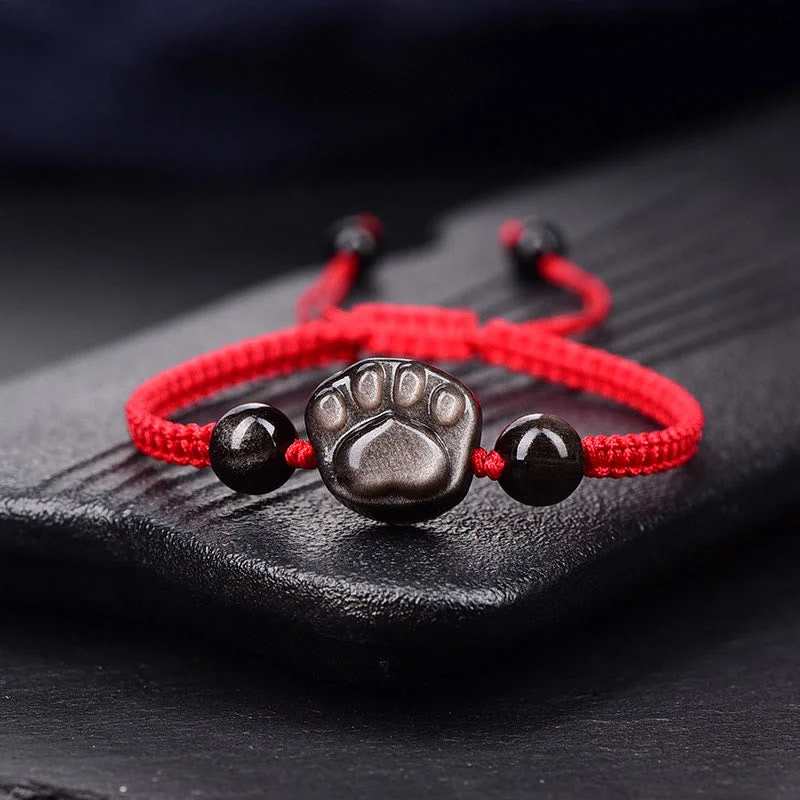 Stylish Bracelets for Men with Natural Materials-Buddha Stones Natural Silver Sheen Obsidian Gold Sheen Obsidian Cat Claw Soothing Braided Bracelet Stylish Bracelets for Men with Natural Materials-Buddha Stones Natural Silver Sheen Obsidian Gold Sheen Obsidian Cat Claw Soothing Braided Bracelet