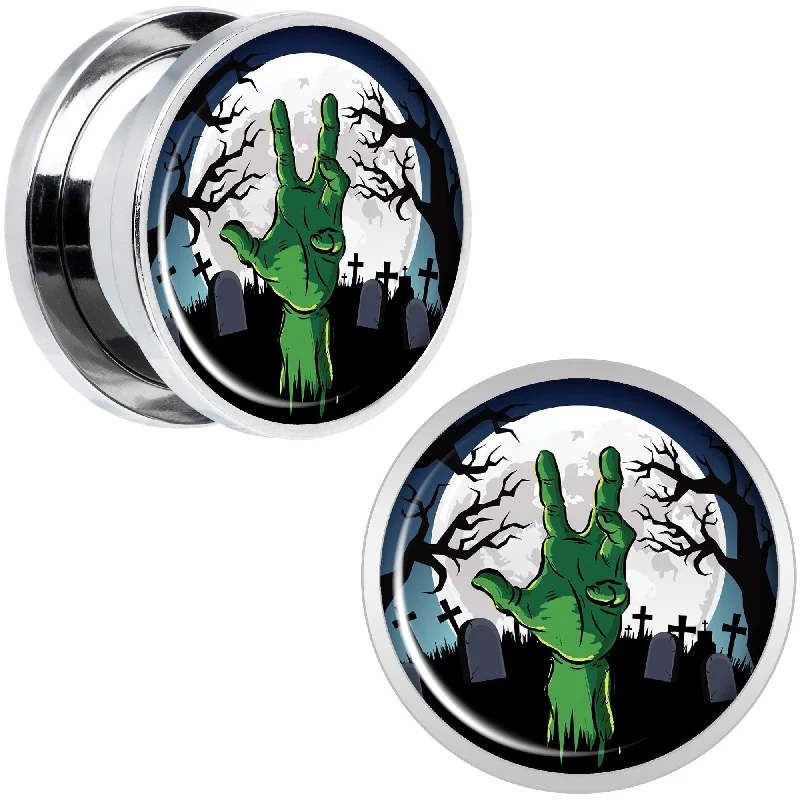 Women's Earrings – Elegant Designs for Every Personality--Cemetery Zombie Hand Halloween Plug Set 5/8 Women's Earrings – Elegant Designs for Every Personality--Cemetery Zombie Hand Halloween Plug Set 5/8