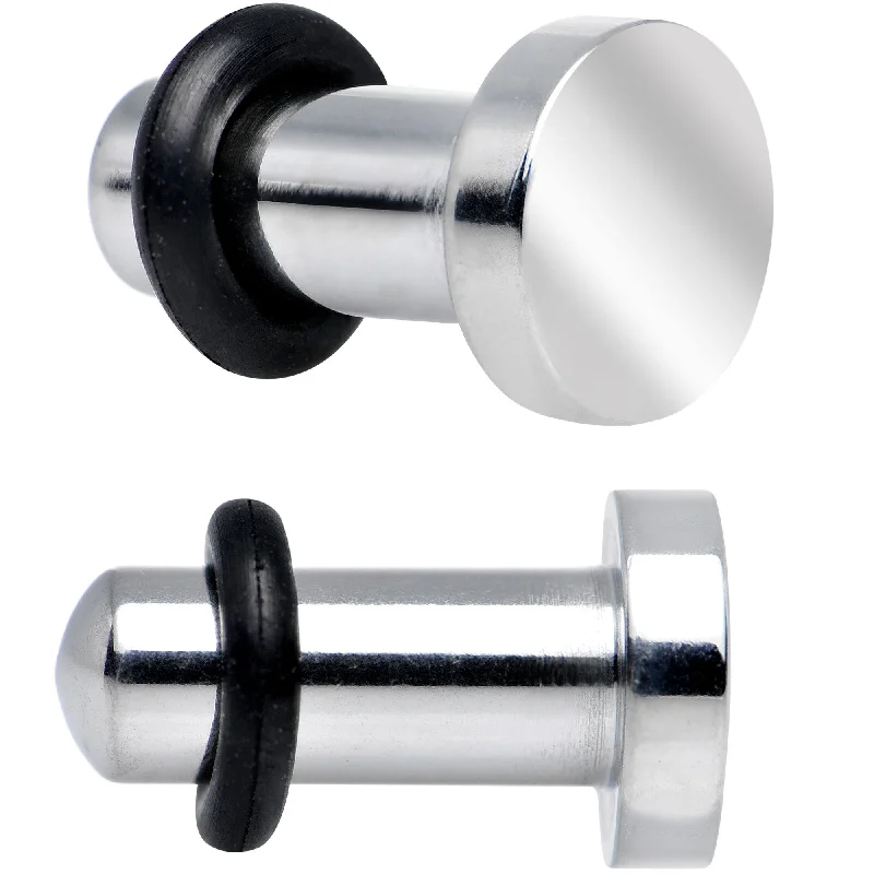 Women's Earrings – Elegant Designs for Every Personality--6 Gauge Stainless Steel Single Flare Plug Set Women's Earrings – Elegant Designs for Every Personality--6 Gauge Stainless Steel Single Flare Plug Set