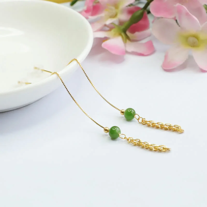 Women's Earrings – Elegant Designs for Every Personality--Buddha Stones 925 Sterling Silver Natural Hetian Cyan Jade Bead Luck Phoenix Tail Drop Earrings Women's Earrings – Elegant Designs for Every Personality--Buddha Stones 925 Sterling Silver Natural Hetian Cyan Jade Bead Luck Phoenix Tail Drop Earrings