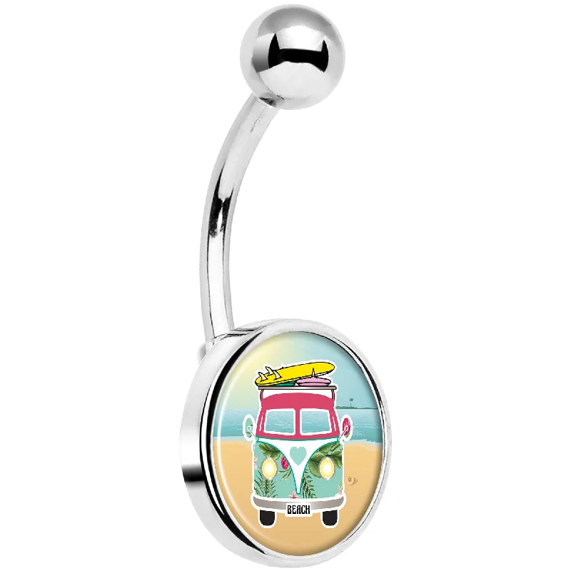 Stunning Belly Rings for Bold Fashion Choices -Tropical Beach Cruiser Belly Ring