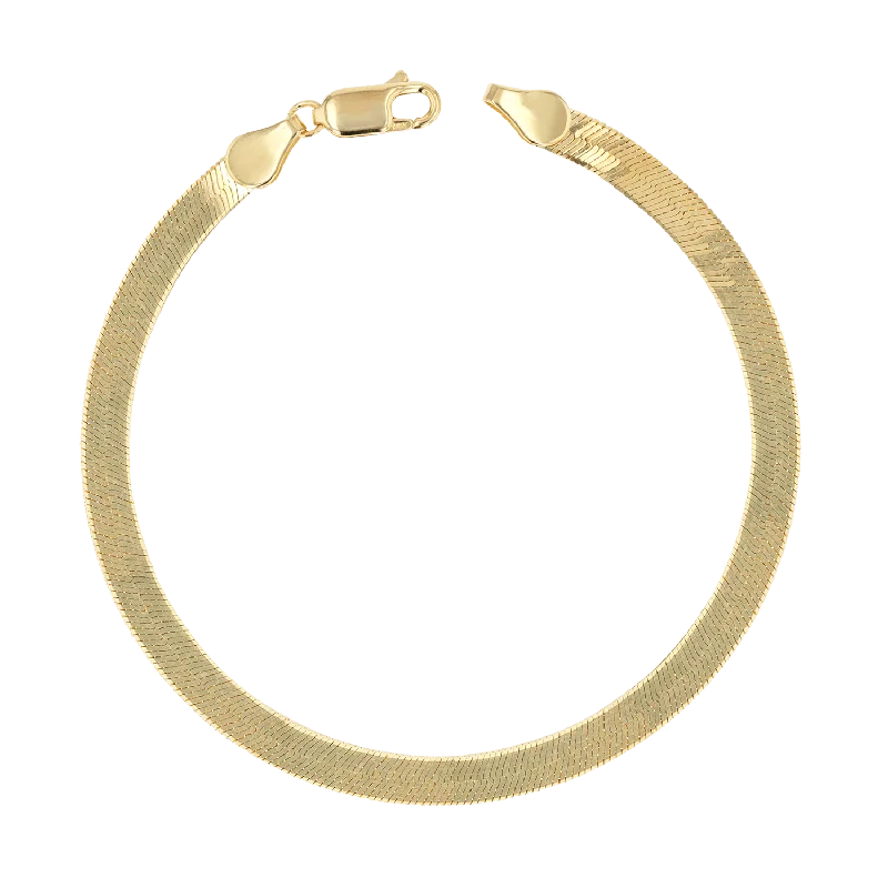 Stainless Steel Bracelets for Men with Bold Looks-14K Gold Grand Herringbone Bracelet 5mm Stainless Steel Bracelets for Men with Bold Looks-14K Gold Grand Herringbone Bracelet 5mm