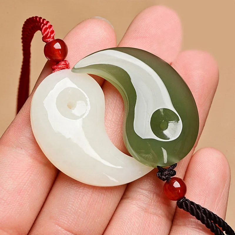 Shop Classic Women's Necklaces & Pendants with a Modern Twist-Buddha Stones Yin Yang White Jade Cyan Jade Protection Blessing Necklace String Pendant Shop Classic Women's Necklaces & Pendants with a Modern Twist-Buddha Stones Yin Yang White Jade Cyan Jade Protection Blessing Necklace String Pendant