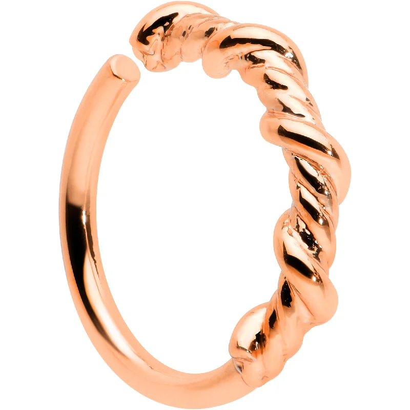 Stainless Steel Nose Rings -20 Gauge 5/16 Rose Gold Tone Wicked Wire Seamless Nose Hoop Stainless Steel Nose Rings -20 Gauge 5/16 Rose Gold Tone Wicked Wire Seamless Nose Hoop