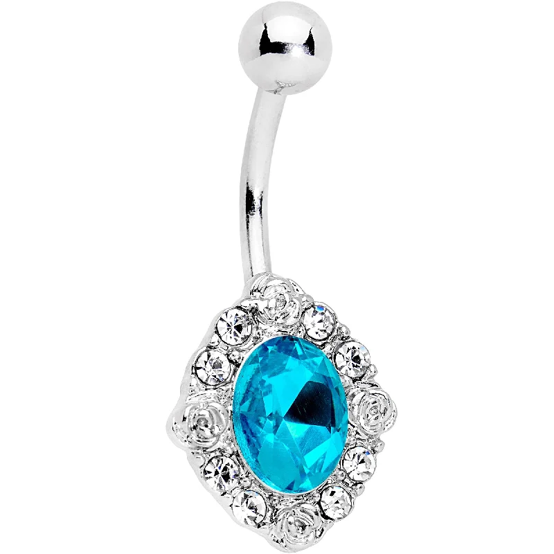 Belly Rings with Beautiful Detailing for Bold Style -Blue Gem Long Look in the Mirror Belly Ring Belly Rings with Beautiful Detailing for Bold Style -Blue Gem Long Look in the Mirror Belly Ring