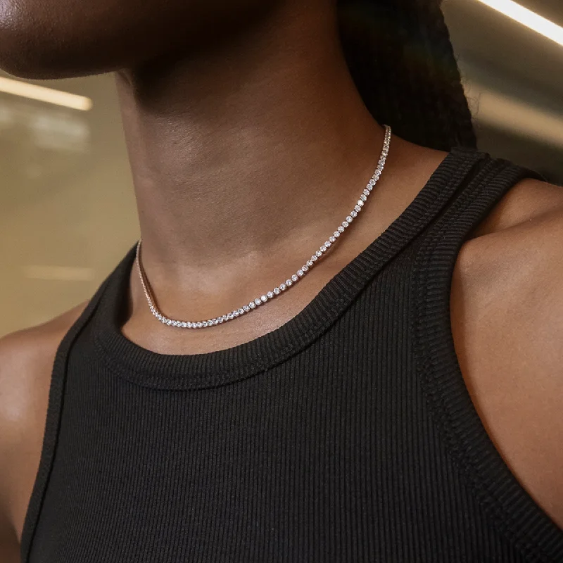 Shop Classic Women's Necklaces & Pendants with a Modern Twist-Micro Tennis Necklace in Rose Gold Shop Classic Women's Necklaces & Pendants with a Modern Twist-Micro Tennis Necklace in Rose Gold