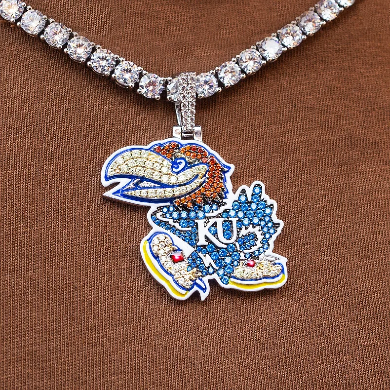 Stylish Cuff Bracelets for Men-Kansas Jayhawks Official NCAA Pendant