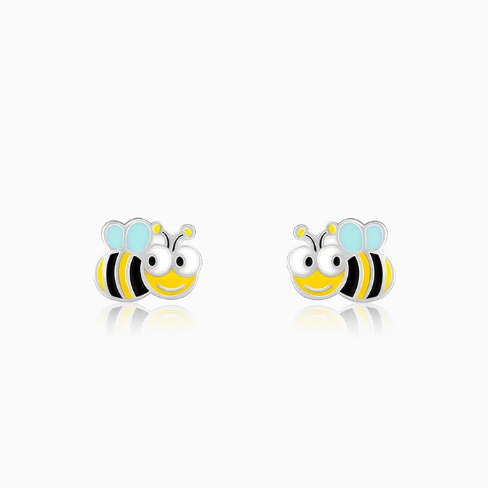 Women's Earrings – Elegant Designs for Every Personality--Silver Busy Bee Kids Earrings (4-12 yrs)