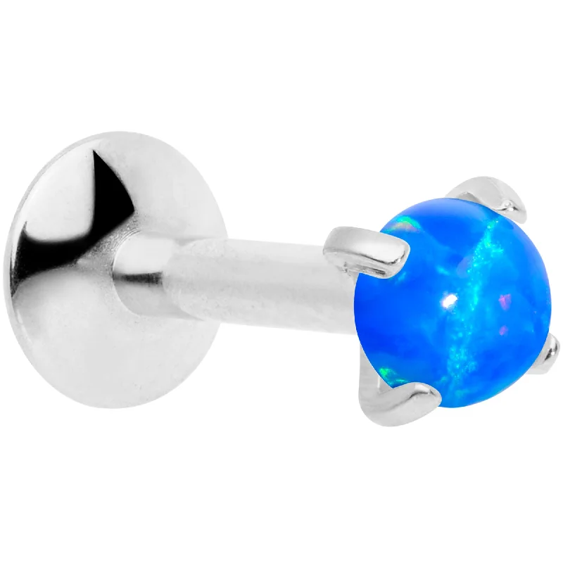 Classic Silver Lip Rings for Simple Appeal16G 1/4 3mm Blue Syn Opal G23 Titanium Internal Thread Labret Classic Silver Lip Rings for Simple Appeal16G 1/4 3mm Blue Syn Opal G23 Titanium Internal Thread Labret
