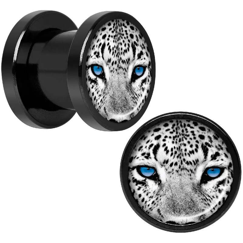 Women's Earrings – Elegant Designs for Every Personality--Black White Leopard Eyes Black Anodized Screw Fit Plug Set 0 Gauge Women's Earrings – Elegant Designs for Every Personality--Black White Leopard Eyes Black Anodized Screw Fit Plug Set 0 Gauge