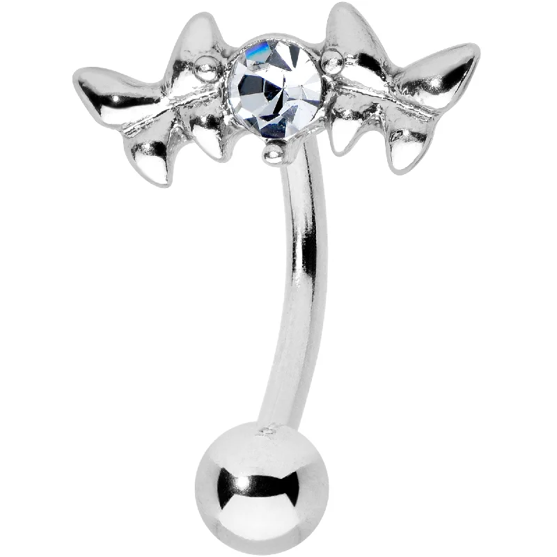 Unique Belly Rings for Bold Fashion Statements -Clear Gem Sweet Butterflies Top Mount Belly Ring Unique Belly Rings for Bold Fashion Statements -Clear Gem Sweet Butterflies Top Mount Belly Ring