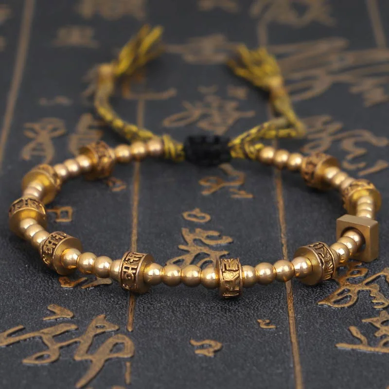 Bracelets for Men with Meaningful Symbols-Buddha Stones Tibetan Curse Six True Words Wealth Bracelet Bracelets for Men with Meaningful Symbols-Buddha Stones Tibetan Curse Six True Words Wealth Bracelet