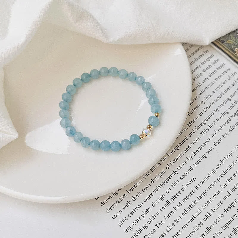 Bangles for Women with Sparkling Gems-Buddha Stones 14K Gold Plated Copper Aquamarine White Crystal White Agate Blue Crystal Healing Bracelet Bangles for Women with Sparkling Gems-Buddha Stones 14K Gold Plated Copper Aquamarine White Crystal White Agate Blue Crystal Healing Bracelet