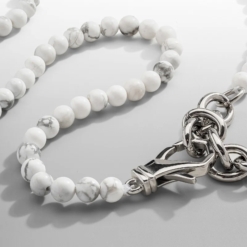 Bracelets for Men with Meaningful Charms-Howlite Bead Wrap Bracelet