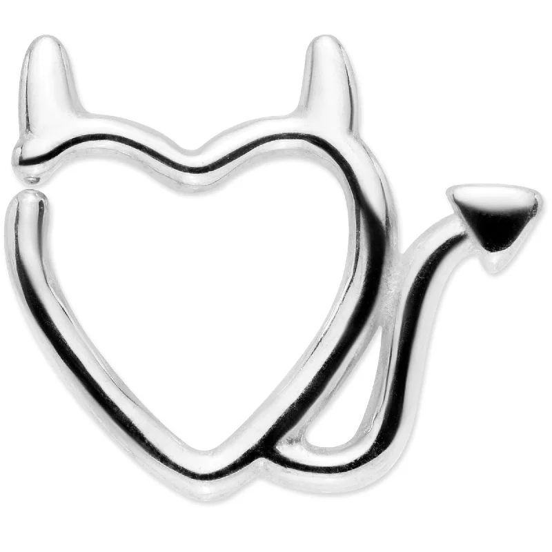 Women's Earrings – Elegant Designs for Every Personality--16 Gauge 1/4 Little Devil Halloween Heart Closure Ring Women's Earrings – Elegant Designs for Every Personality--16 Gauge 1/4 Little Devil Halloween Heart Closure Ring