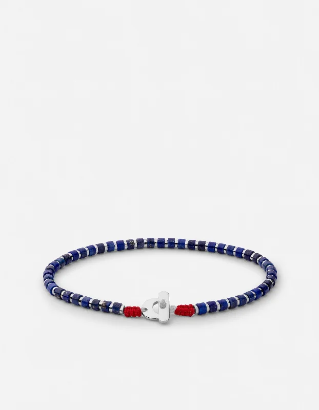 Men's Engraved Charm Bracelets-Kato Lapis Bracelet, Sterling Silver