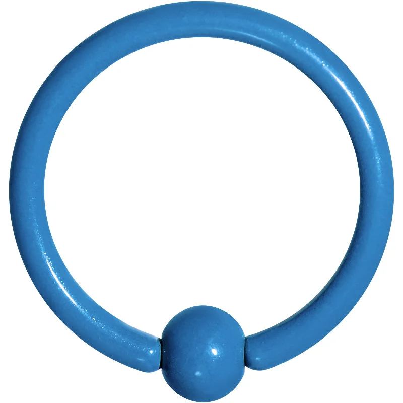 Women's Earrings – Elegant Designs for Every Personality--16 Gauge 3/8 Blue Acrylic Over Steel Captive Ring