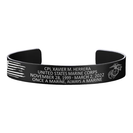 Men's Cuff Bracelets-CPL Xavier M. Herrera Memorial Bracelet – Hosted by the Warminski Family Men's Cuff Bracelets-CPL Xavier M. Herrera Memorial Bracelet – Hosted by the Warminski Family
