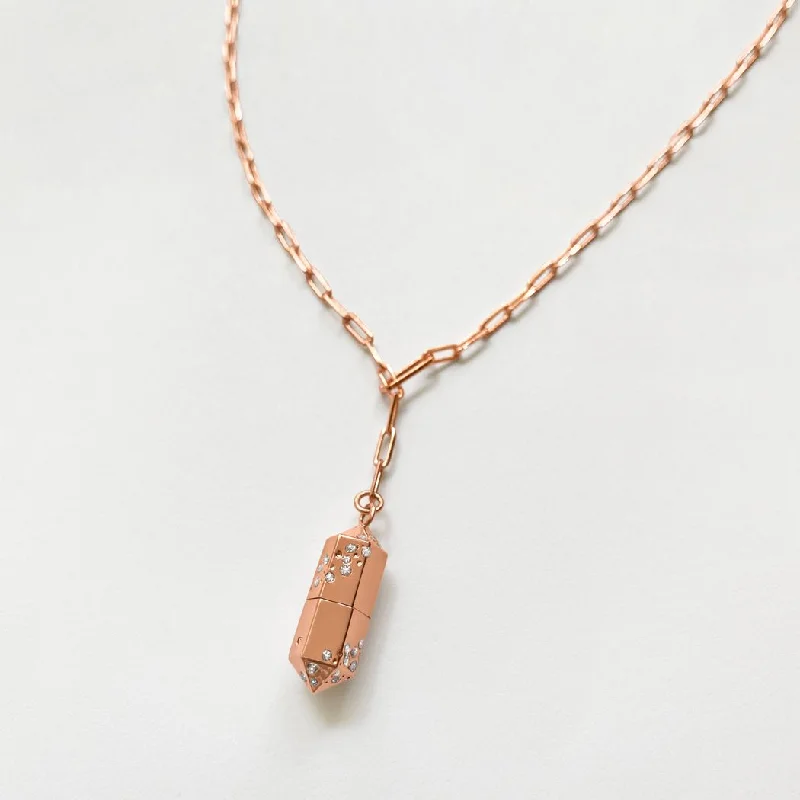 Shop Classic Women's Necklaces & Pendants with a Modern Twist-Polygon Lariat Locket - Rose Gold Shop Classic Women's Necklaces & Pendants with a Modern Twist-Polygon Lariat Locket - Rose Gold
