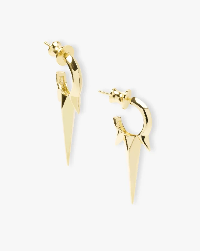 Women's Earrings – Elegant Designs for Every Personality--Gabriella Smooth Triple Spike Earrings - Gold Women's Earrings – Elegant Designs for Every Personality--Gabriella Smooth Triple Spike Earrings - Gold