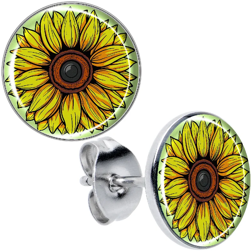 Women's Earrings – Elegant Designs for Every Personality--Blossom Creation Yellow Sunflower Stud Earrings