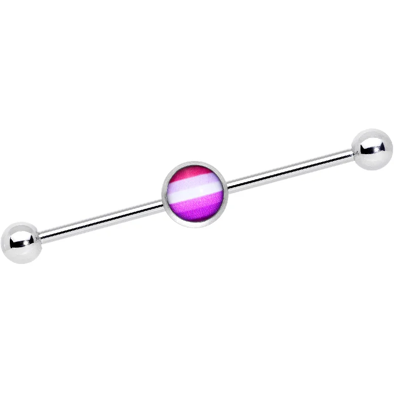 Women's Earrings – Elegant Designs for Every Personality--14 Gauge Pink Red White Lesbian Pride Flag Industrial Barbell 38mm Women's Earrings – Elegant Designs for Every Personality--14 Gauge Pink Red White Lesbian Pride Flag Industrial Barbell 38mm