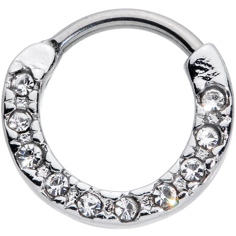 Easy-Fit Nose Rings -16 Gauge 5/16 Clear CZ Gem Grade 23 Titanium Total Glam Septum Clicker Easy-Fit Nose Rings -16 Gauge 5/16 Clear CZ Gem Grade 23 Titanium Total Glam Septum Clicker